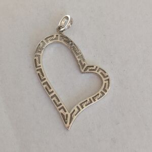 Silver 925 Heart Pendant Necklace - Elegant Openwork Heart